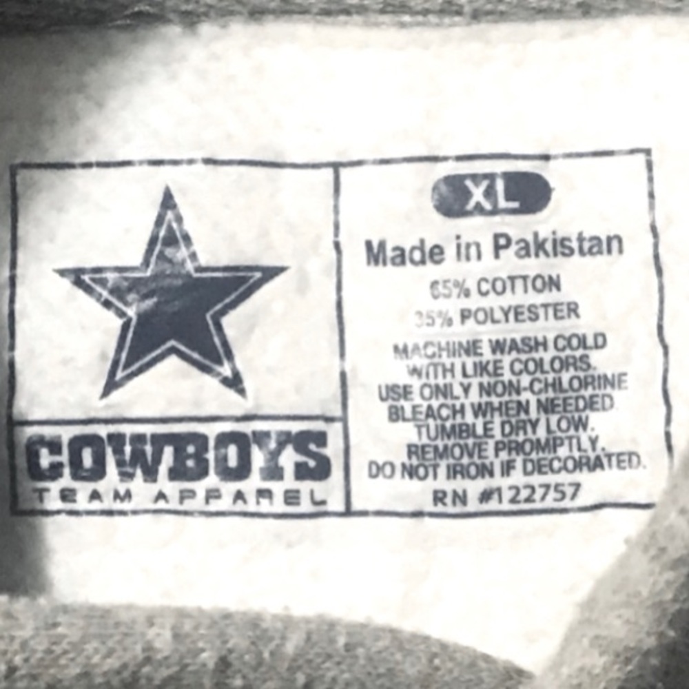Dallas Cowboys Team Apparel Hoodie Sweatshirt XL Heavy Gray Fleece Pullover - Picture 4 of 11